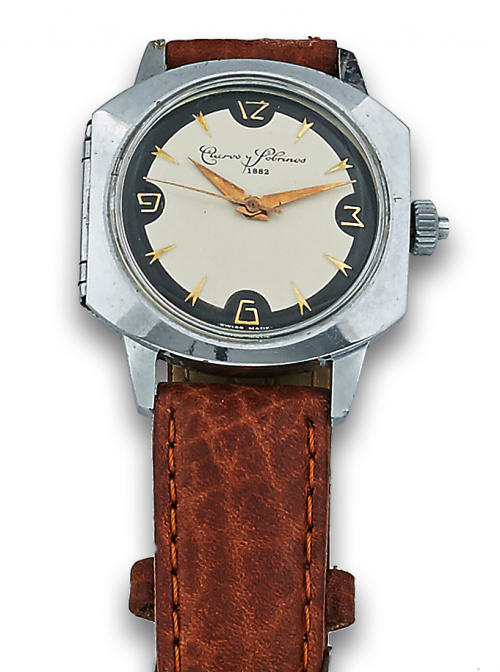 Reloj CUERVO y SOBRINOS en acero años 40.