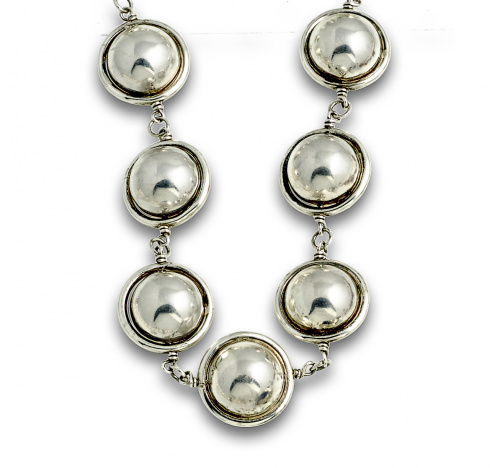 Collar TIFFANY and CO estilo Art-Decó con esferas en plata 