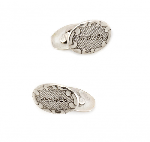 Gemelos dobles de HERMES en plata