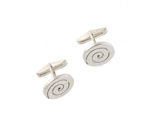 Gemelos TIFFANY and Co con circulo decorado con grabado de 