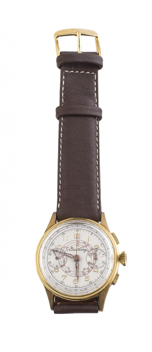 Reloj cronógrafo BREITLING años 40 en metal plaqué or