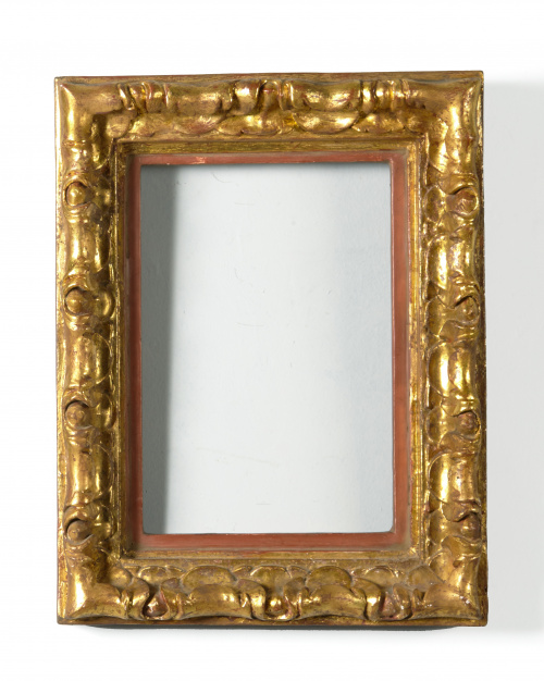 Marco de madera tallada y dorada, siguiendo modelos del S. 