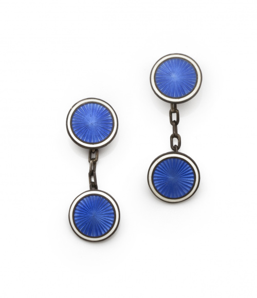 Lote de dos parejas de gemelos dobles Art-Decó.