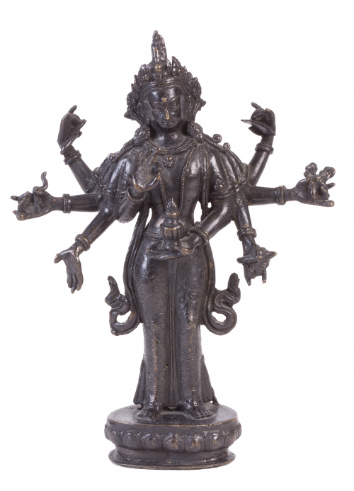 Deidad escultura de bronce.India, S. XIX