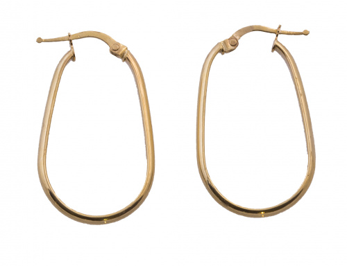 Pendientes criollas en forma oval de perfil plano