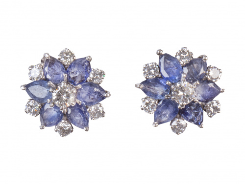 Pendientes en forma de flor con un brillante central rodead