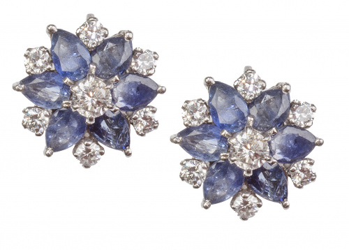 Pendientes en forma de flor con un brillante central rodead