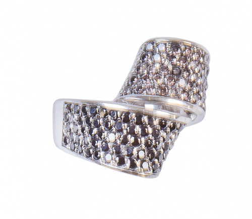 Sortija en forma de cinta que que remata en dos ondas eleva