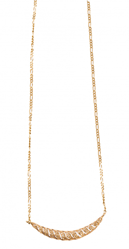 Conjunto de collar y pulsera rígida con brillantes en línea