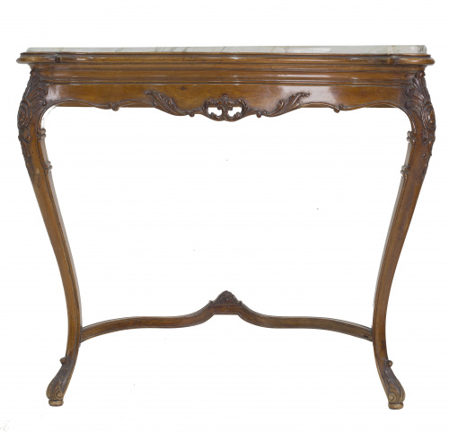 Consola en madera de estilo Luis XV, pp. del S. XX.