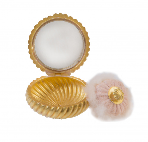 Polvera francesa de principios de S. XX en oro amarillo gal
