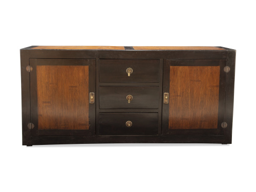 Aparador bajo de madera y madera lacada.España, años 60-7