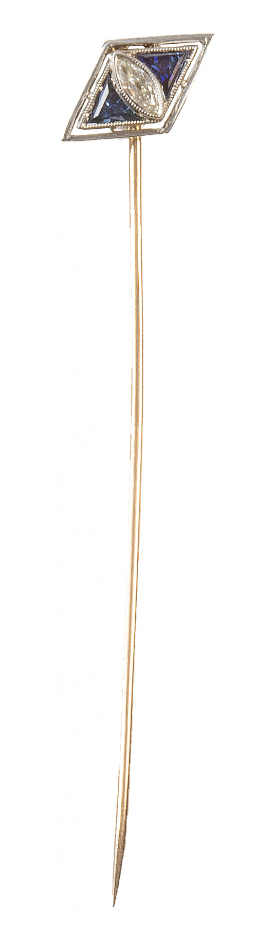 Alfiler de corbata Art-Decó en forma de rombo con un bte ta