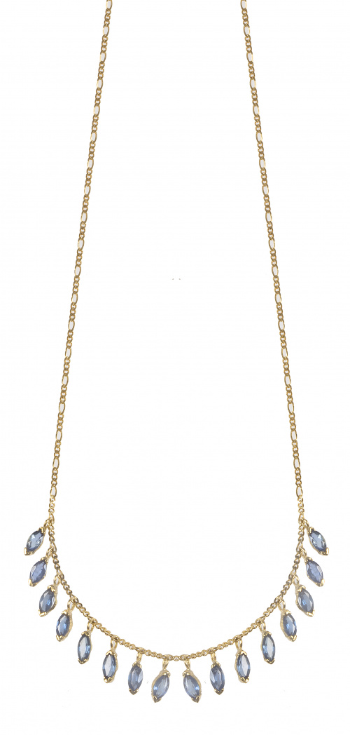 Collar con dieciséis zafiros talla marquisse colgantes de c