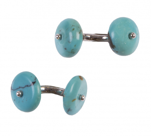 Gemelos dobles con discos de turquesas