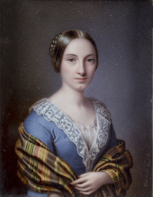ESCUELA CENTROEUROPEA, SIGLO XIXRetrato de dama con chal