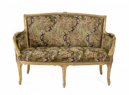 Canapé estilo transición Luis XV - Luis XVI en madera de ha