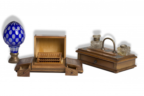 Caja de música-tabaquera con marquetería de micromosaico.T