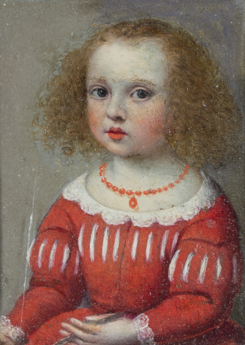 ESCUELA FLAMENCA, h. 1700Retrato de niña con collar de cor