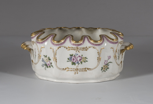 Enfriador de copas de pasta tierna con rosas pintadas en ca