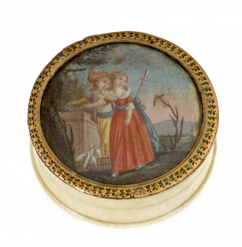 ESCUELA FRANCESA, SIGLO XVIIIPareja de niños en un paisaje