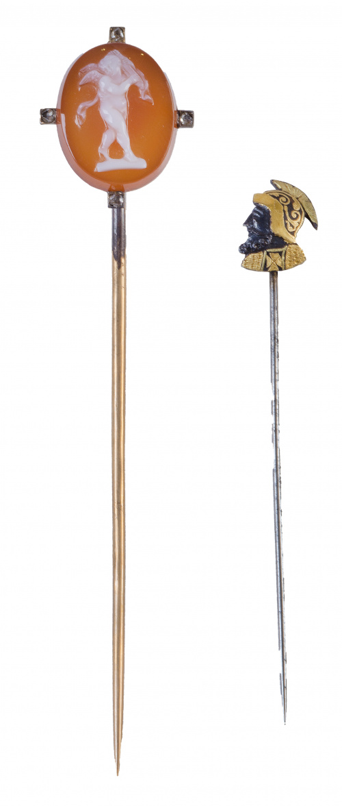 Lote de dos alfileres de corbata S.XIX 