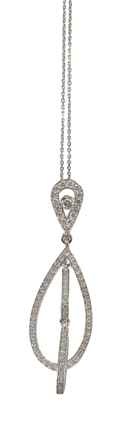 Colgante de gotas de brillantes entrelazadas que penden de 