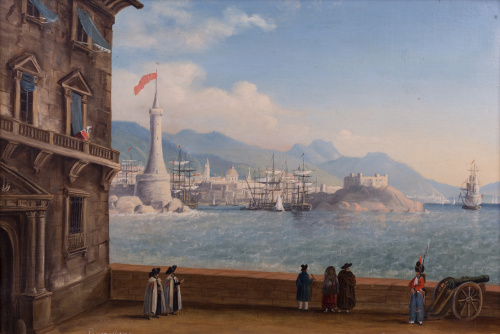 ESCUELA ALEMANA, SIGLO XIX, Conjunto de cuatro vistas de ci