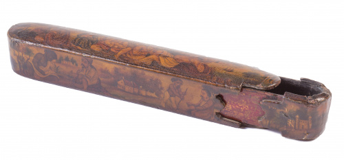 Estuche persa lacado.Dinastia Qajar, S. XIX.