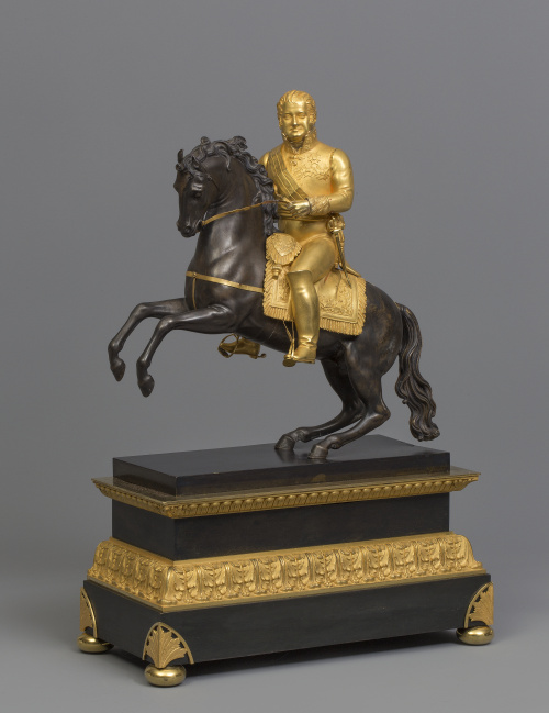 Fernando VII a caballo en bronce dorado.España, primer te