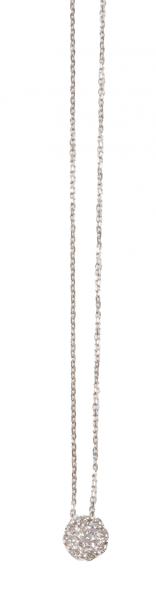 Colgante de rosetón de brillantes con cadena fina