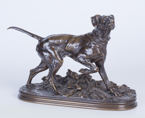 Piere Jules Mene (1810-1879), Perro de cazaEn bronce.