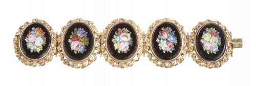 Brazalete S. XIX con cinco grandes centros de micromosaico 