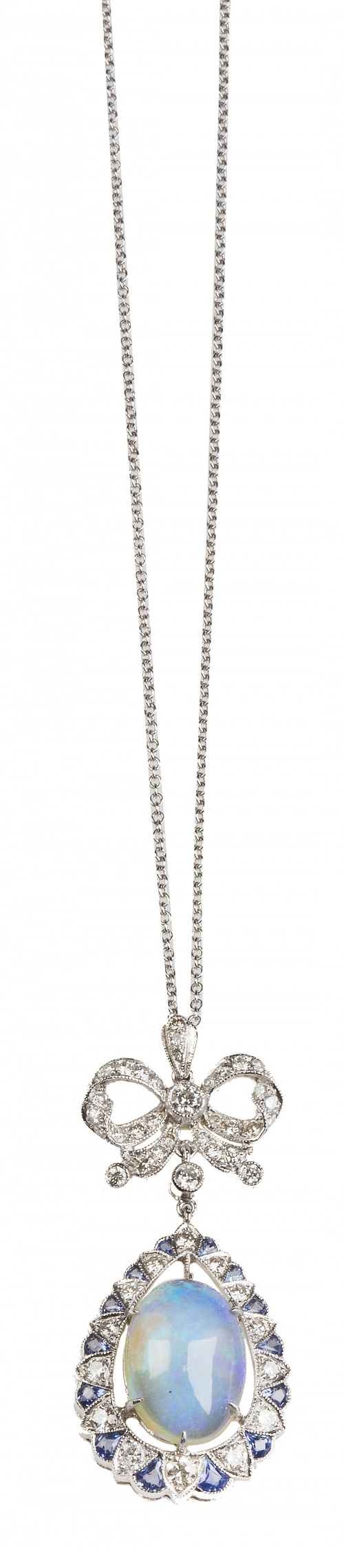 Collar estilo Belle Epoque en forma de lágrima con cabuchón