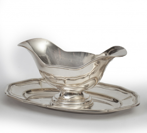 Salsera en metal plateado, S. XX