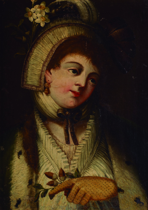 ESCUELA CENTROEUROPEA, H. 1900Retrato de dama con sombrer