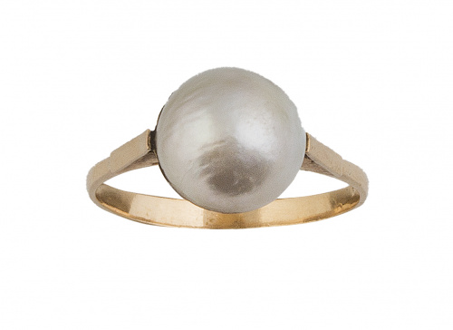 Sortija de perla mabe de 10 mm