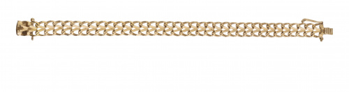 Pulsera articulada de doble eslabón oval trenzado