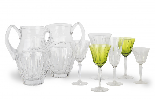 Cristalería de Val Saint Lambert en vidrio transparente y v