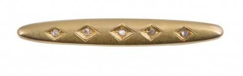 Conjunto de pequeña alianza y broche de pp. S. XX con brill