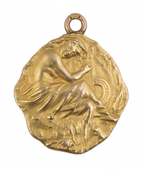 Medalla de 1913 con alegoría Art-Nouveau de contorno lobula