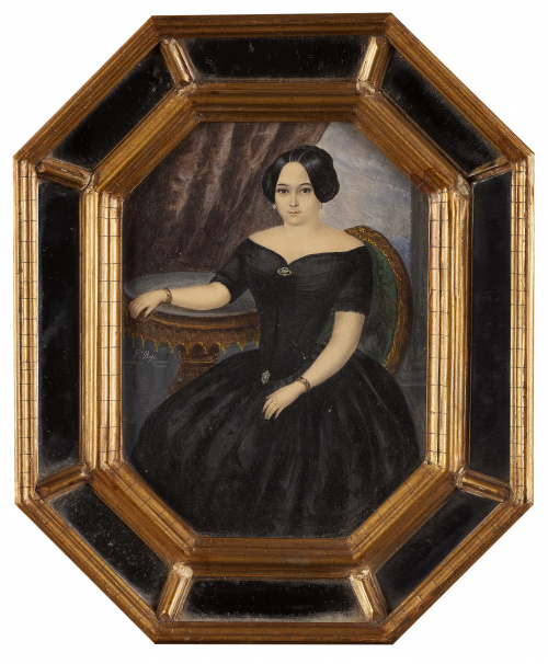 FRANCISCO ROJO MELLADO (Málaga,1817-1890)Retrato de dama 
