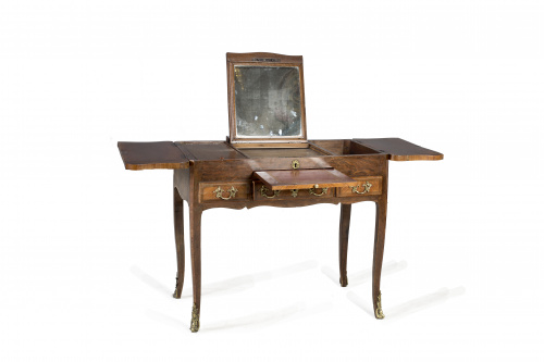 “Poudrousse” Luis XV en madera de palo de rosa, roble y cao