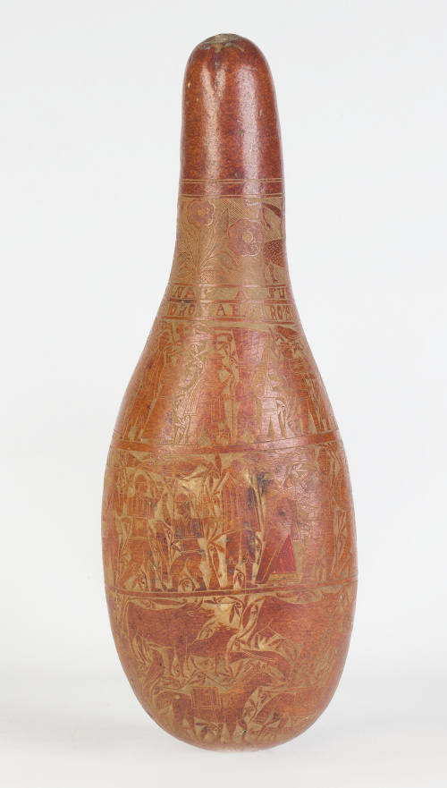 Calabaza con leyenda que reza: "Francisco Cárdenas a su jef