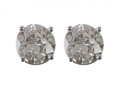 Pendientes dormilonas con brillantes que suman 1,10 ct