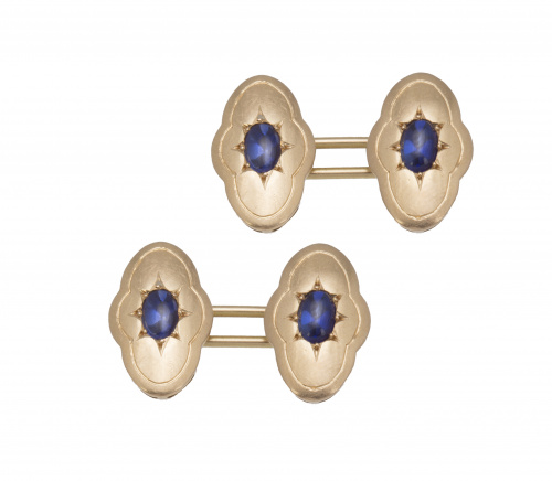 Gemelos dobles de pp. S. XX con piezas lobuladas cuyo centr