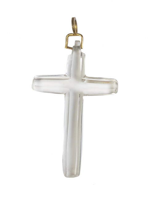 Cruz en cristal de roca,Trabajo italiano, S. XVIII