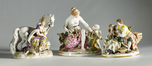 “Alegoría del Amor”Grupo escultórico de porcelana esmaltad