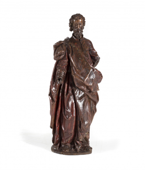 “San Pedro” Madera tallada y policromada.S. XVII - XVIII