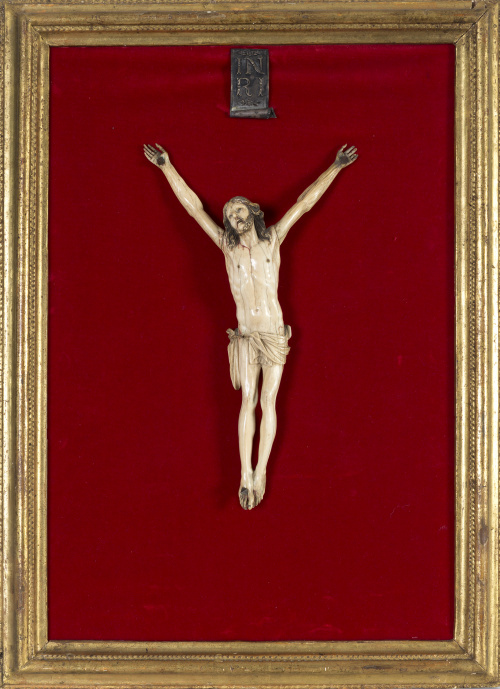 “Cristo expirante” escultura en marfil tallado.S. XVIII